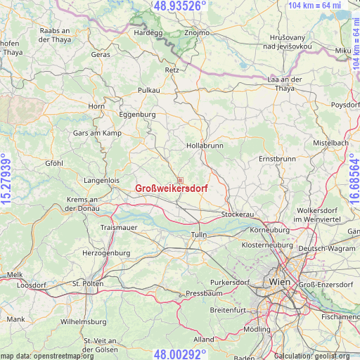 Großweikersdorf on map