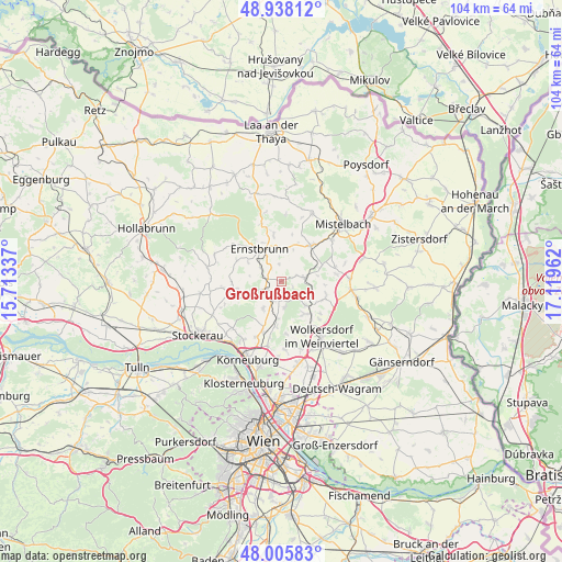 Großrußbach on map