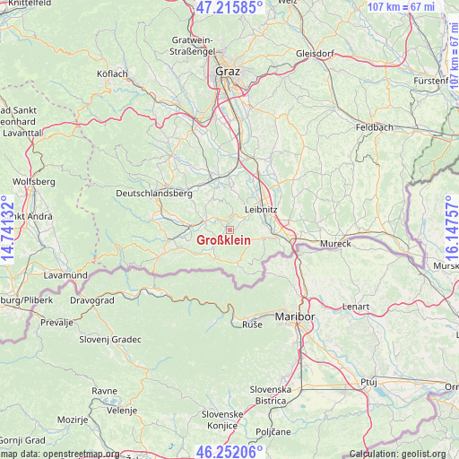 Großklein on map