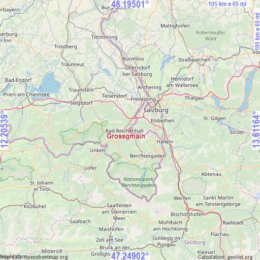 Grossgmain on map