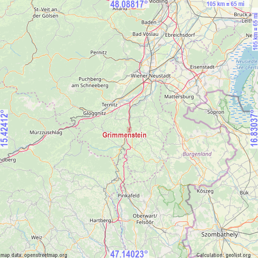 Grimmenstein on map