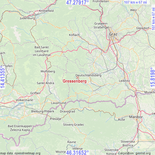 Gressenberg on map