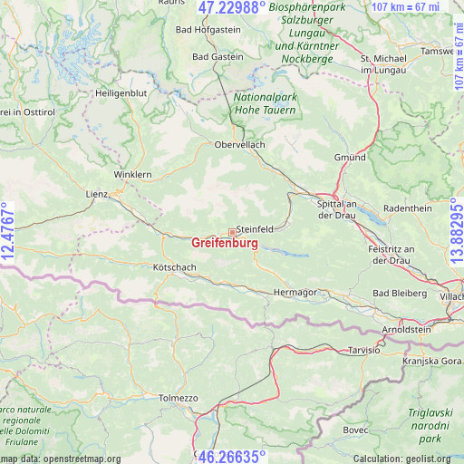 Greifenburg on map