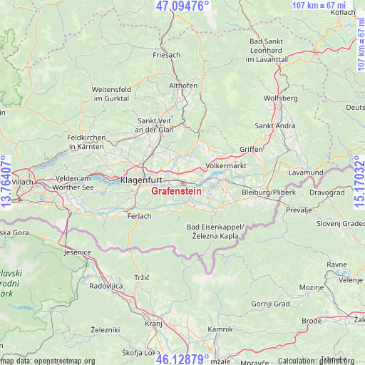 Grafenstein on map
