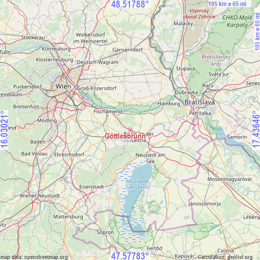 Göttlesbrunn on map