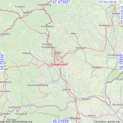 Gössendorf on map