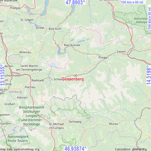 Gössenberg on map