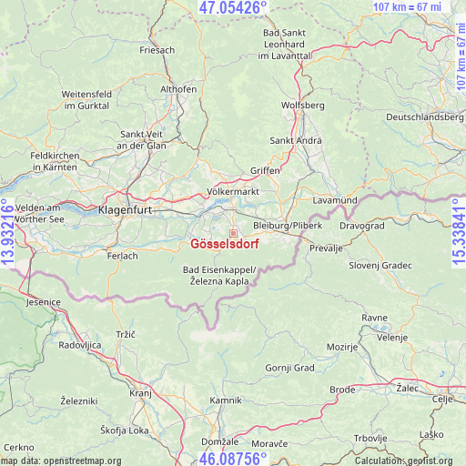 Gösselsdorf on map