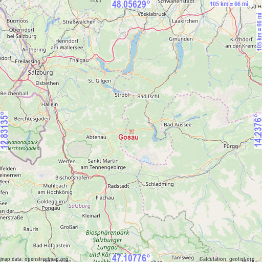 Gosau on map