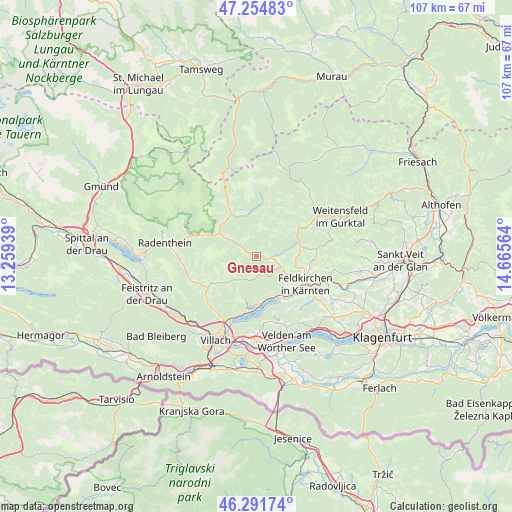 Gnesau on map