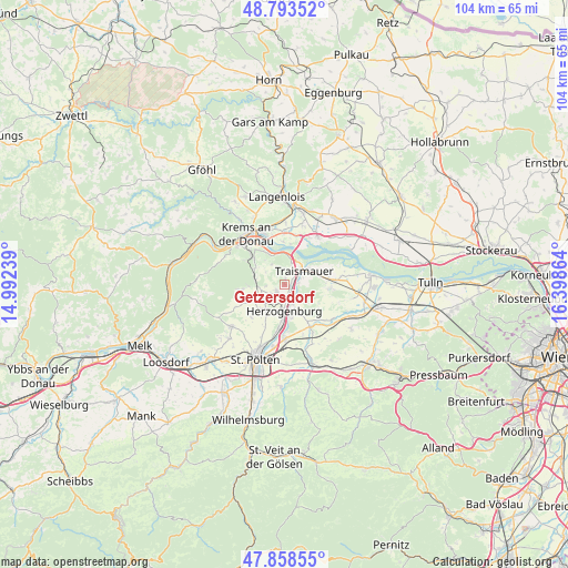 Getzersdorf on map