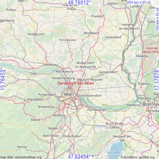 Gerasdorf bei Wien on map