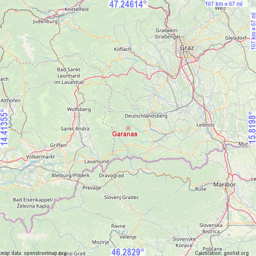 Garanas on map