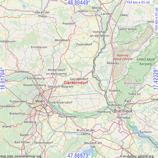 Gänserndorf on map