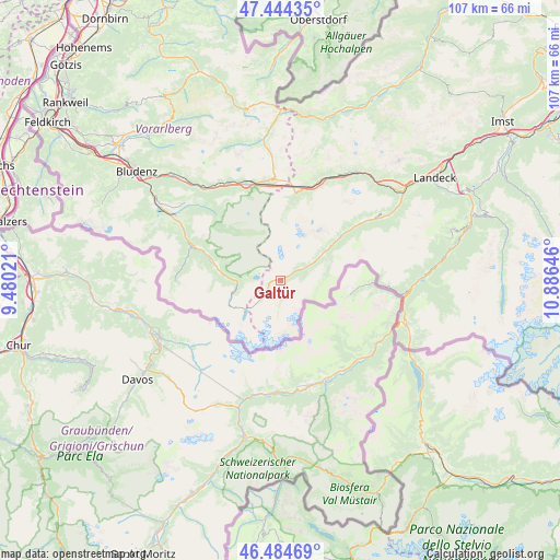 Galtür on map