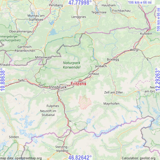 Fritzens on map