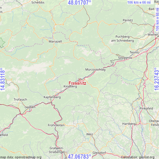 Fressnitz on map