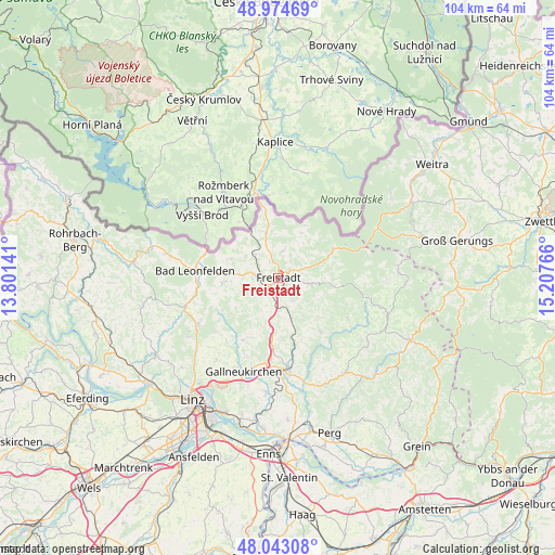 Freistadt on map