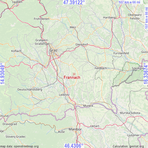 Frannach on map