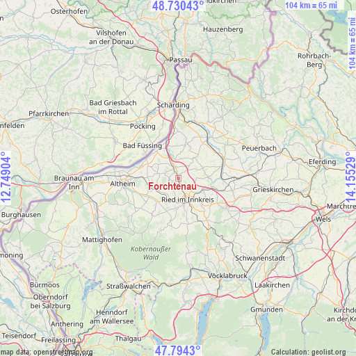 Forchtenau on map