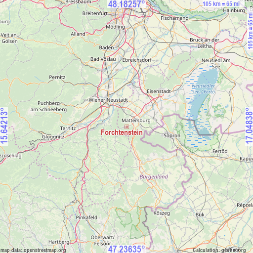 Forchtenstein on map