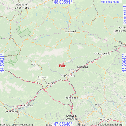 Fölz on map