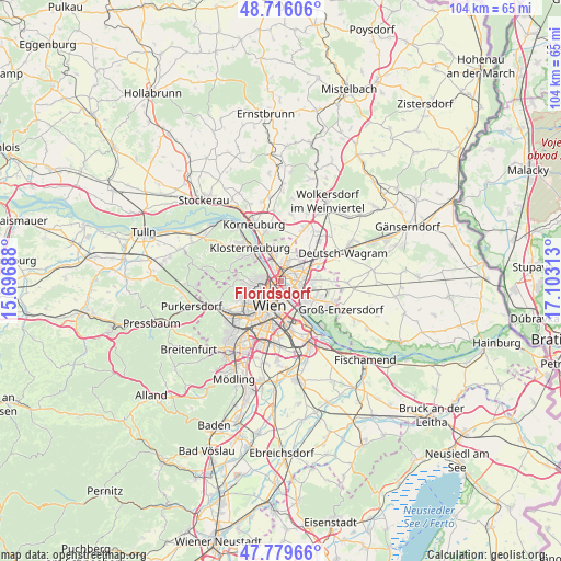 Floridsdorf on map
