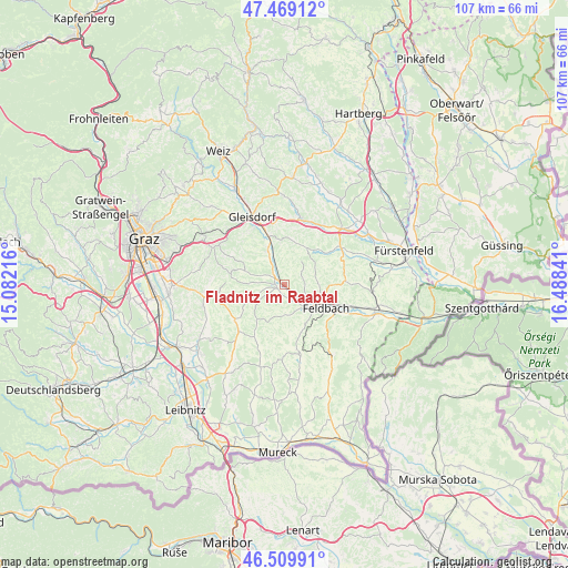 Fladnitz im Raabtal on map
