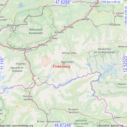 Finkenberg on map