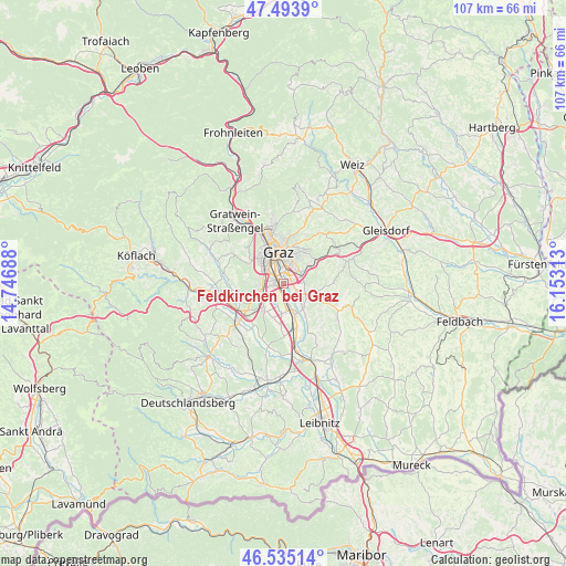 Feldkirchen bei Graz on map