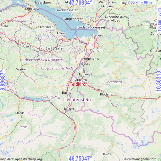 Feldkirch on map