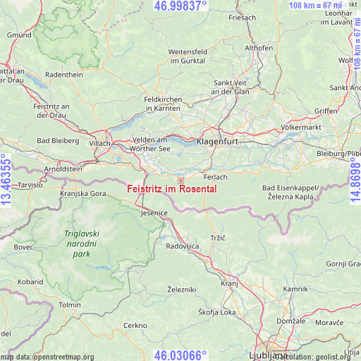 Feistritz im Rosental on map