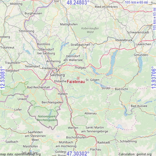 Faistenau on map