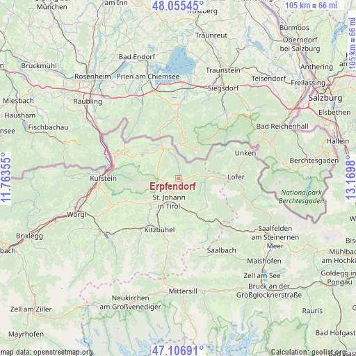 Erpfendorf on map