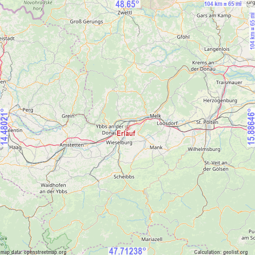 Erlauf on map