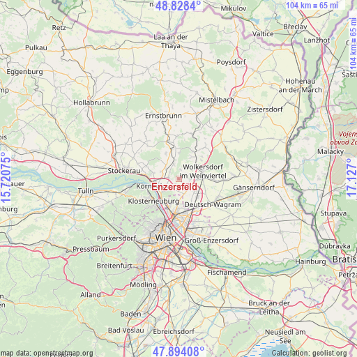 Enzersfeld on map