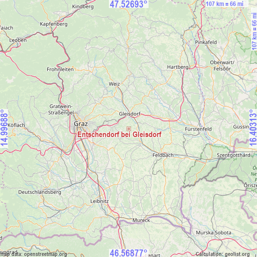 Entschendorf bei Gleisdorf on map