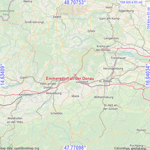 Emmersdorf an der Donau on map