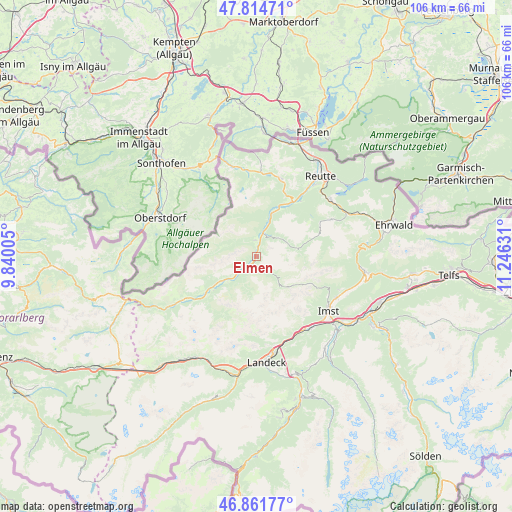 Elmen on map