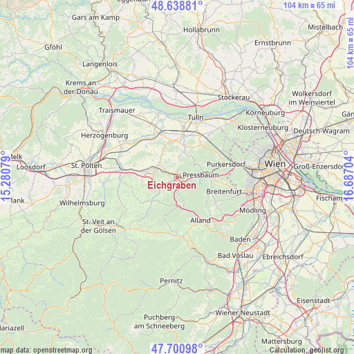 Eichgraben on map