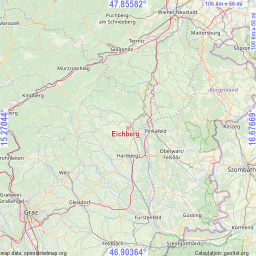 Eichberg on map