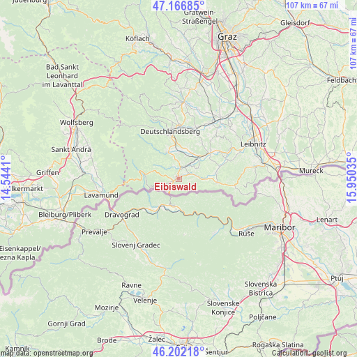 Eibiswald on map