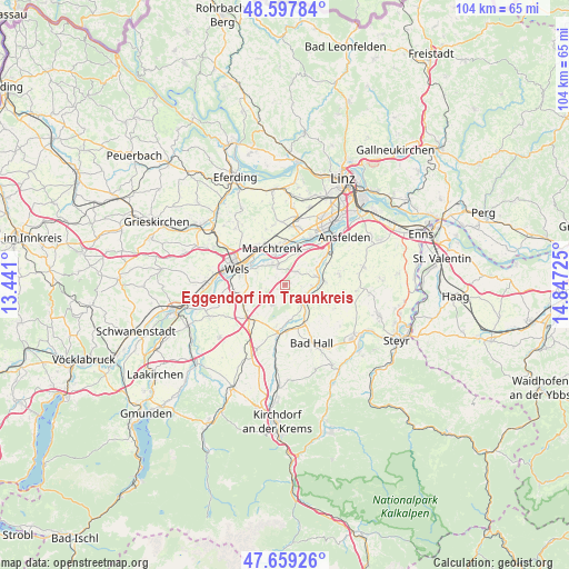 Eggendorf im Traunkreis on map