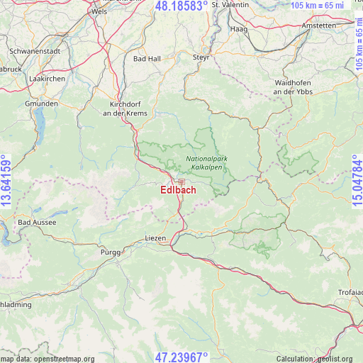 Edlbach on map