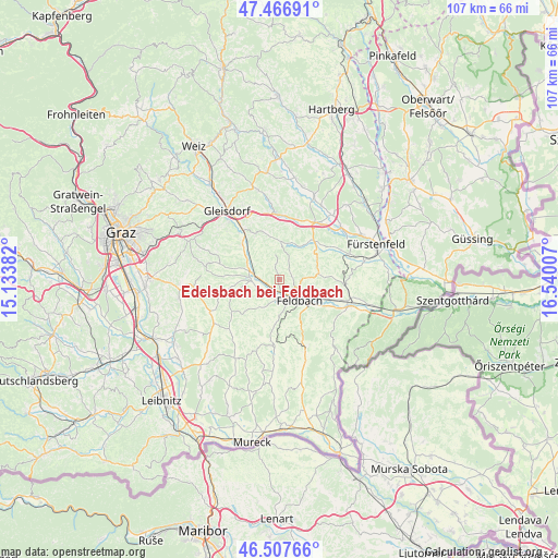 Edelsbach bei Feldbach on map