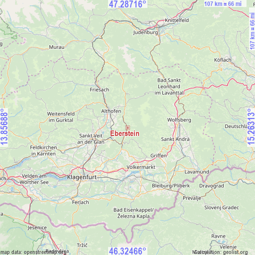 Eberstein on map