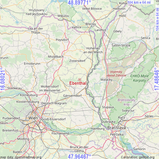 Ebenthal on map