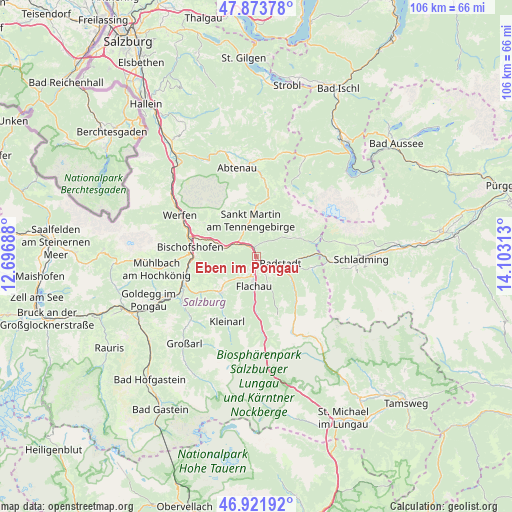 Eben im Pongau on map