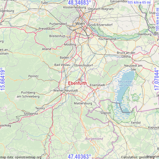 Ebenfurth on map