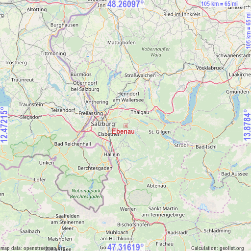 Ebenau on map